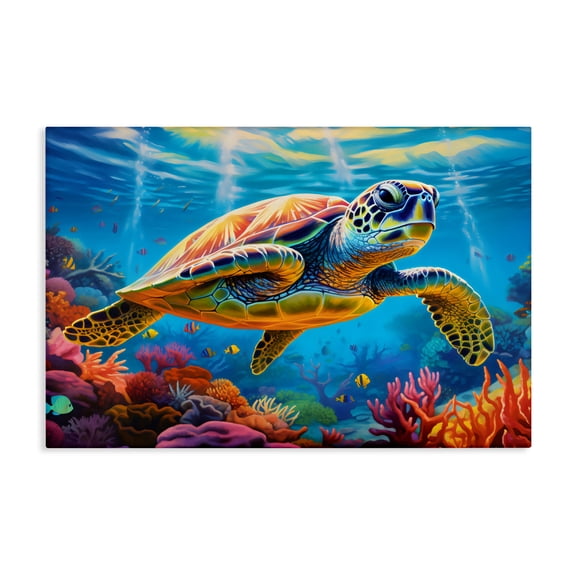 Stupell Industries Sun Rays Under The Sea Canvas Wall Art, design by LSR Design Studio, 16 x 24