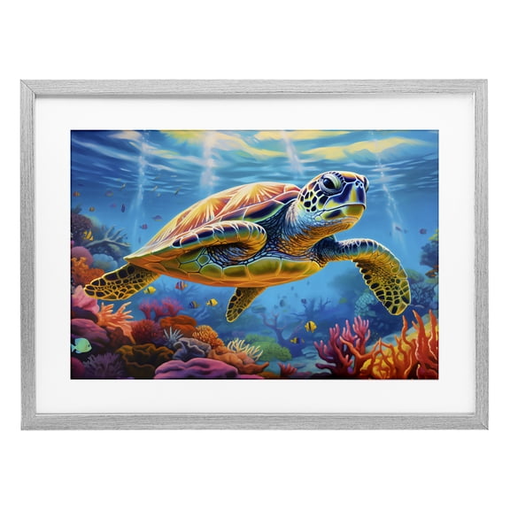 Stupell Industries Sun Rays Under The Sea Gray Framed Print Under Glass, design by LSR Design Studio, 17 x 23