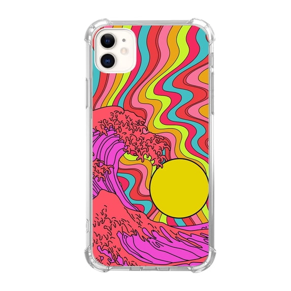 Sun Rays Waves Case Compatible with iPhone 12 and 12 Pro,Unique Art Design TPU Bumper Cover Case