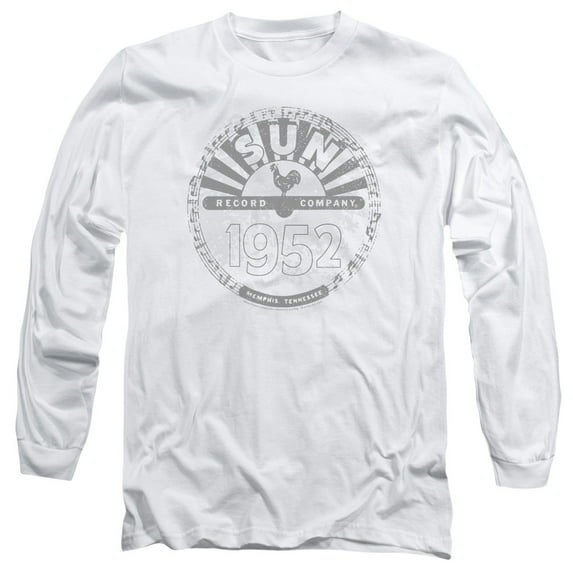 Sun Records Crusty Logo Long Sleeve Adult 18/1 T-Shirt White