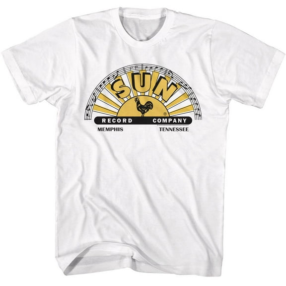 Sun Records Logo With Offset Color White Adult T-Shirt