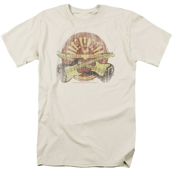 Sun Records Men's Crossed Guitars T-shirt Medium Ivory