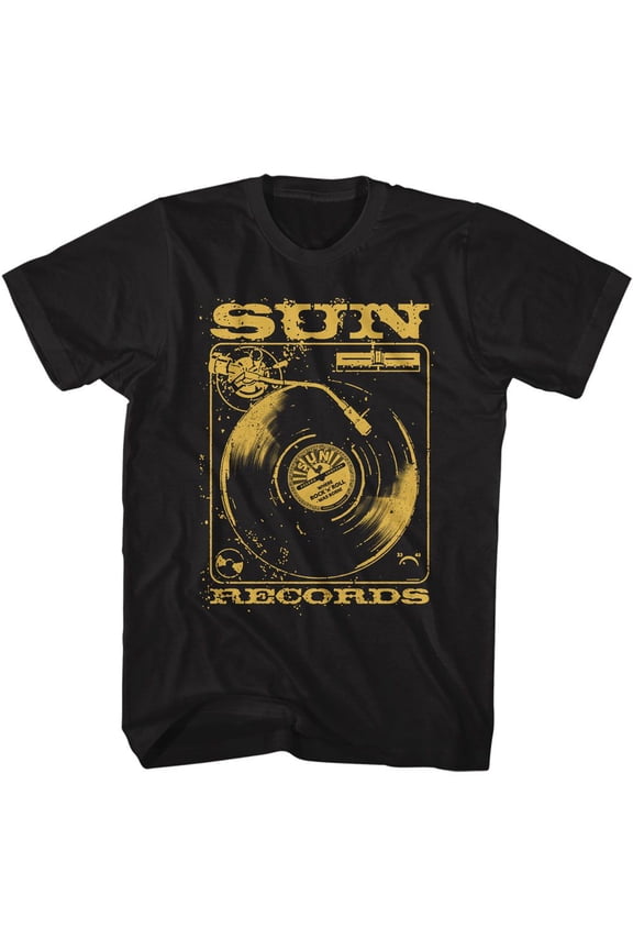 Sun Records Record Player Black Adult T-Shirt