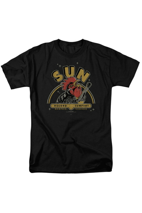 Sun Records Rocking Rooster T Shirt Licensed Classic Rock N Roll Merch Black