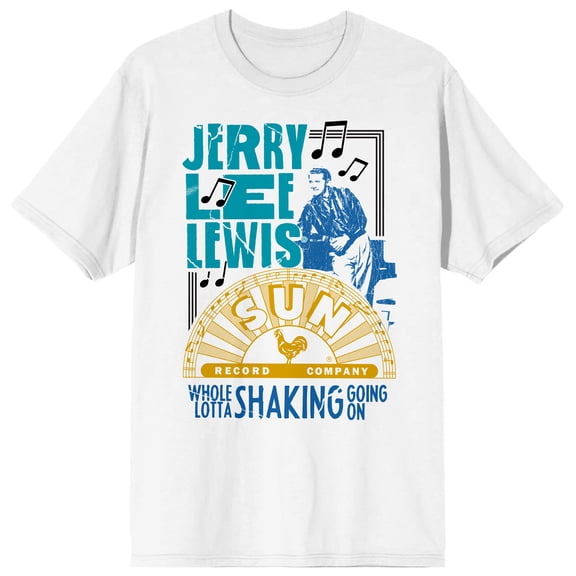 Sun Records Whole Lotta Shaking Going On Crew Neck Short Sleeve Men's White T-shirt-Large