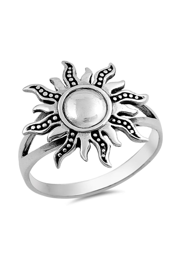 Sun Ring .925 Sterling Silver Band Jewelry Female Male Unisex Size 5