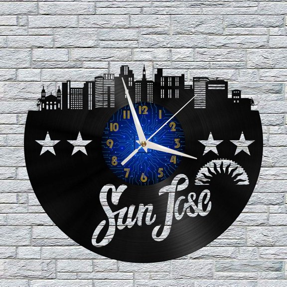 Sun Rise 12 Inch Vinyl Record Wall Clock - Silent, Creative, and Unique Clock for Living Room, Entryway, or Bedroom Decor - Perfect Gift Idea(12 inchs B without LED)