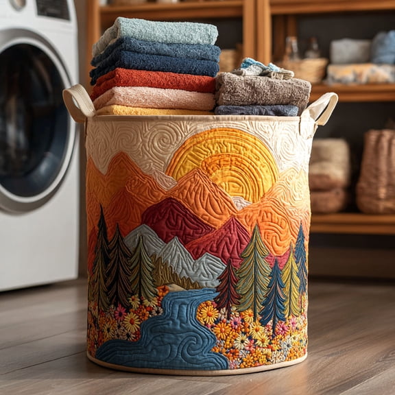 Sun River Quilted Laundry Basket