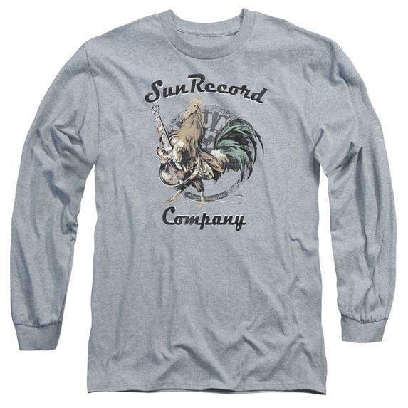 Sun Rockin Rooster Logo Long Sleeve Adult 18/1 T-Shirt Athletic Heather
