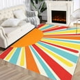 thumbnail image 1 of Sun Rug, Entryway Rug Washable Small Bedroom Area Rug, Non-Slip Stain Resistant, Rainbow Nursery Rug, Boho Retro Playmat Sunshine Throw Floor Covers Carpet, for Living Room Kids Room, Multi Color, 1 of 9