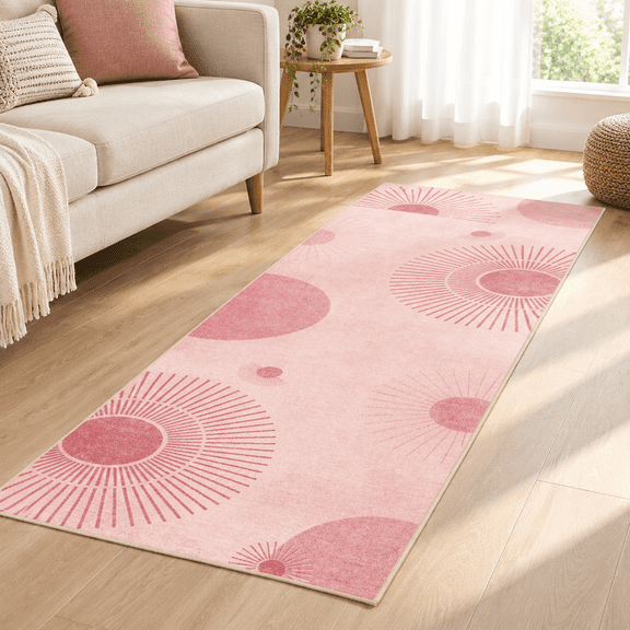 Sun Runner Rug 2x6 For Hallway Kitchen Bedroom Rainbow Washable Boho Rugs Non-slip Printed Low Pile Long Floor Carpet Mat Laundry