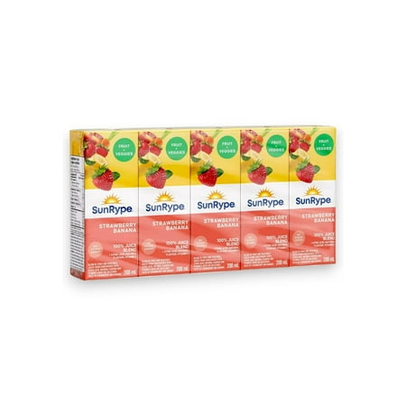 SunRype Strawberry Banana Juice Boxes Perfect for On-The-Go, 5x200ml, 1L/33.8 fl. oz