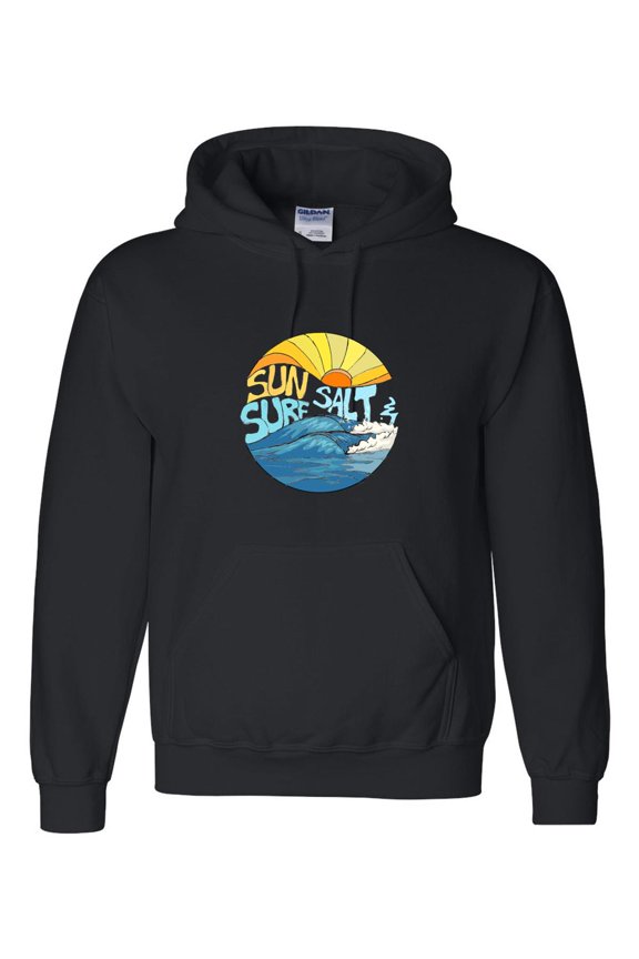 Sun Salt And Surf Retro Summer Wave Art Vacation Graphic Hoodie