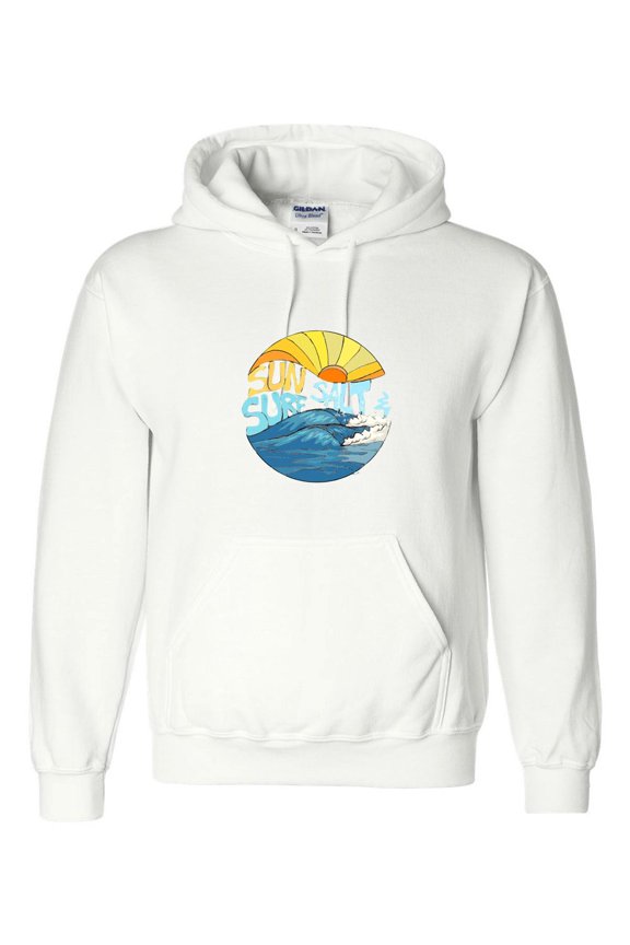 Sun Salt And Surf Retro Summer Wave Art Vacation Graphic Hoodie