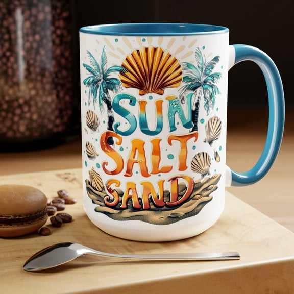Sun Salt Sand Beach Mug: Ceramic Vacation Cup