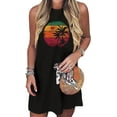 thumbnail image 1 of Sun Salt Sand Coconut Tree Sleeveless Mini Dress Casual Sleeveless Summer Beach Vacation Women Workout Mini Dress, 1 of 3