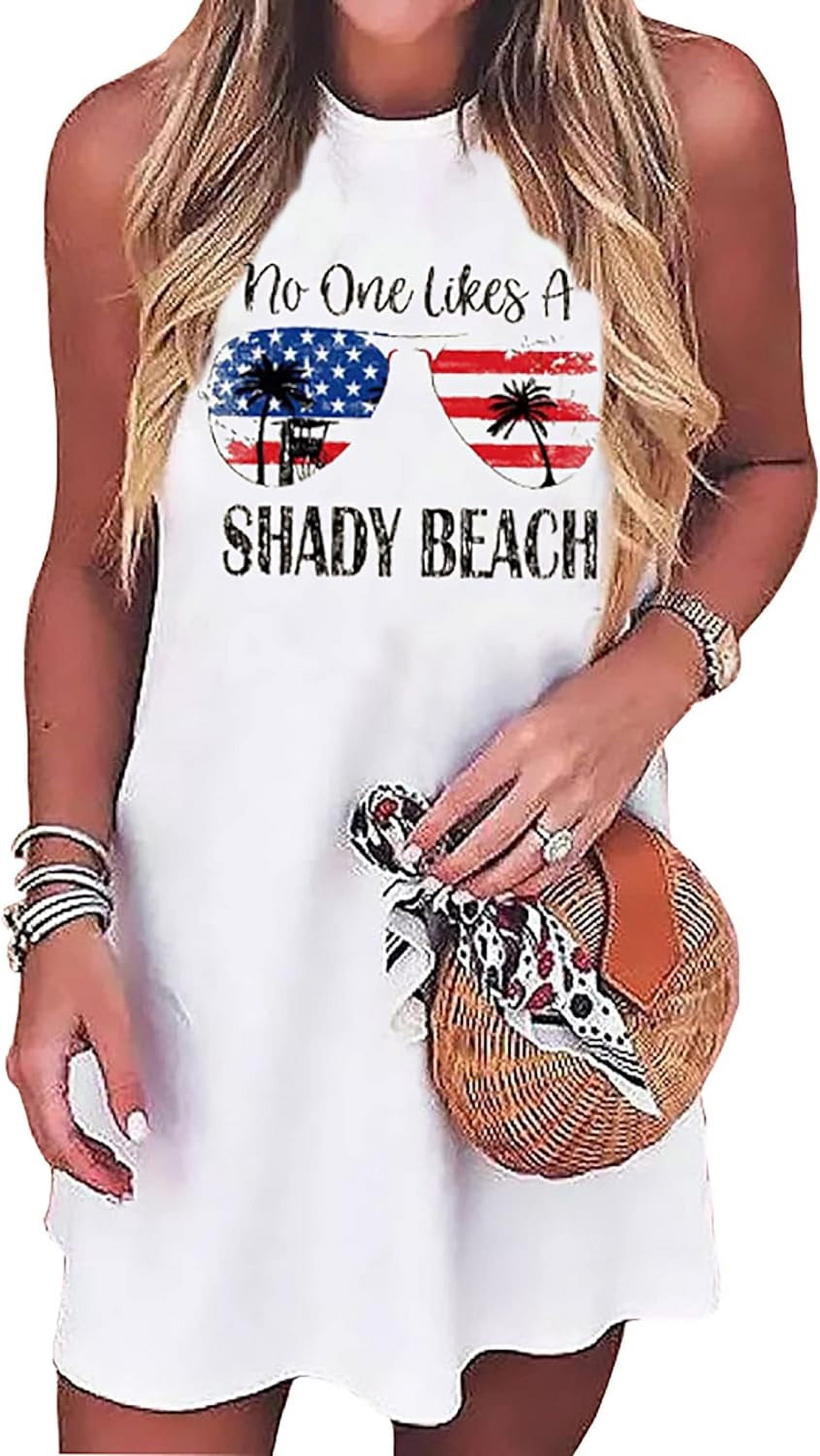 Sun Salt Sand Coconut Tree Sleeveless Mini Dress Casual Sleeveless Summer Beach Vacation Women Workout Mini Dress