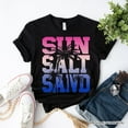 thumbnail image 1 of Sun Salt Sand Summer T-Shirt, Black Minimalist Beach Tee, 1 of 6
