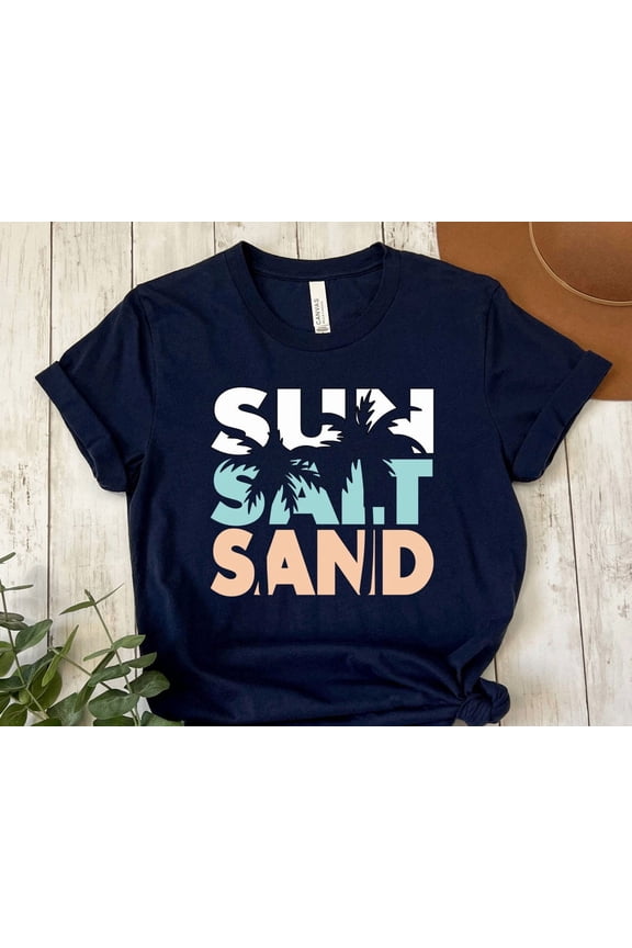 Sun Sand Salt Beach T Shirt Retro Summer Vacation Tee Tshirt All Size S-5Xl