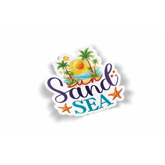 Sun Sand Sea Waterproof Sticker