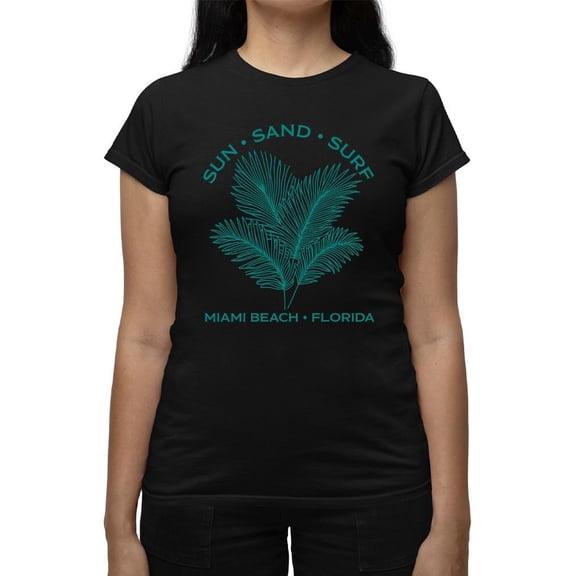 Sun Sand Surf Miami Beach Tee T-shirt Women's