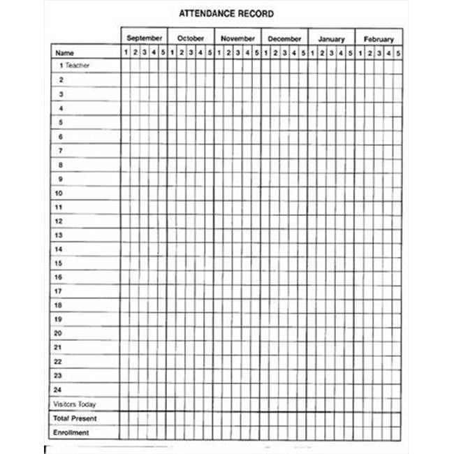 Sun Sch Sunday School Attendance Book No. 182S - Walmart.com