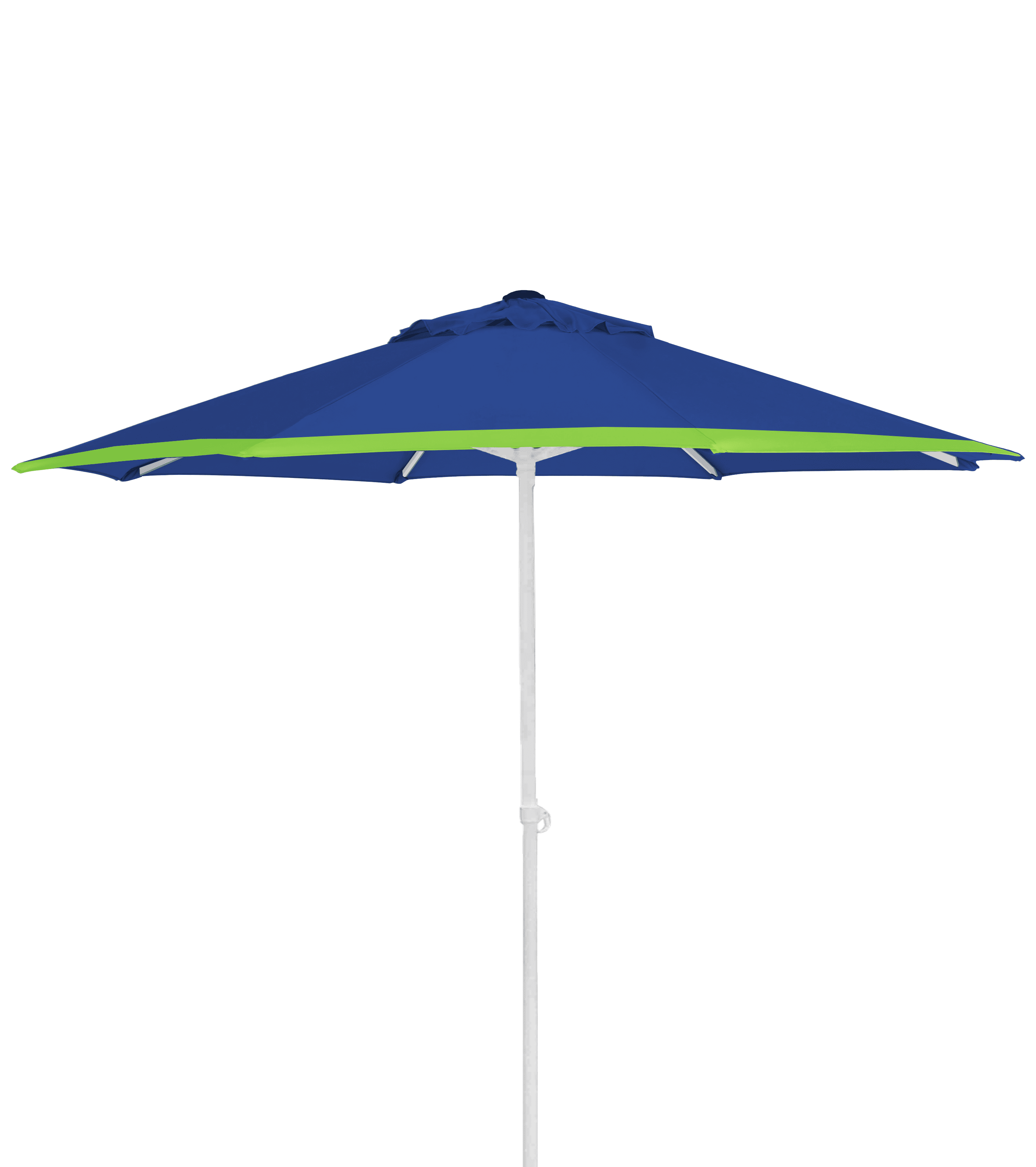 Sun Sea 7 ft Navy/Green Beach Umbrella, UV Protection, Air Vent, Removable Sand Screw