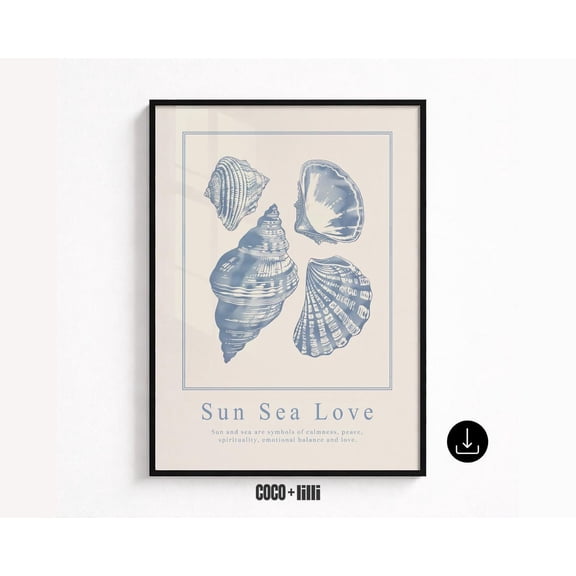 Sun Sea Love Shell Coastal Decor Wall Art