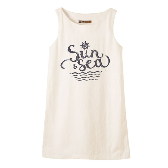 Sun & Sea Printed Vintage 100% Cotton Linen Mini Shift Dress WDS_01 4