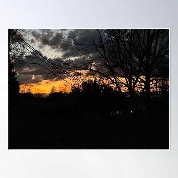 Sun Setting With Clouds Photo Poster Wall Art, Modern Wall Decor, 8x12 UNFRAMED