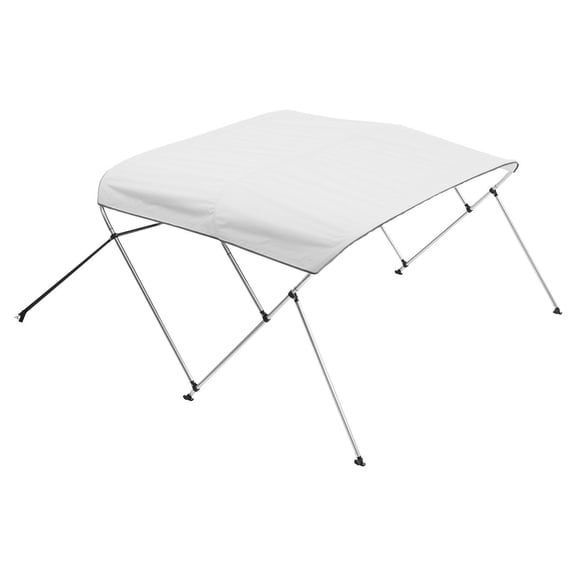 Sun Shade Awning for Boats, Light Grey Bimini Top with 3 Bow Frame, 6'L x 61-66"W x 46"H
