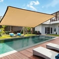 thumbnail image 1 of Sun Shade Canopy, Sun Shade Sails Canopy,- 95% Sunshine Protection Swimming Pool Rectangle Sun Awning Cool Area Sun Shade Canopy, Breathable Block Canopy for Outdoor Facility Backyard Garden, 1 of 7