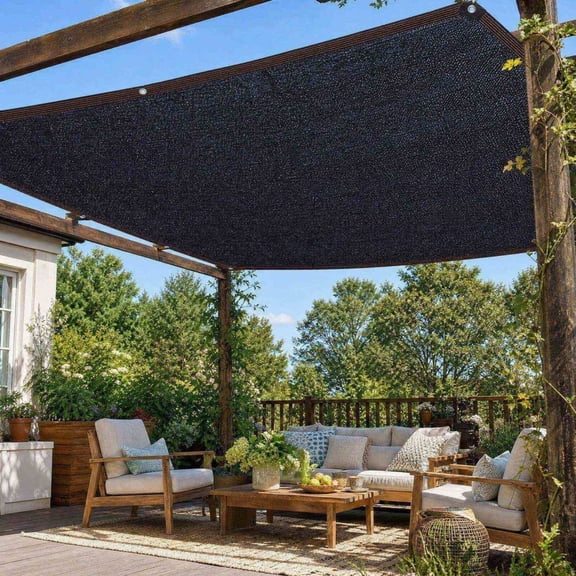 Sun Shade Cloth 79x39 Inch Reinforced Mesh Tarp with Grommets, Thickened Breathable Sunblock Cover for Patio, Garden, Pool, Balcony, Heat Reduction