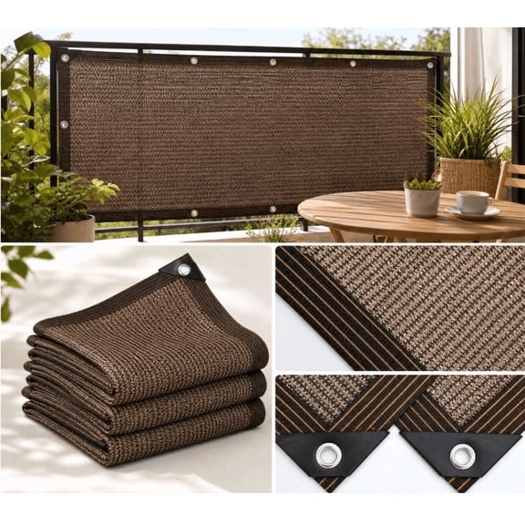 Sun Shade Cloth Shade Sail 80% Fence Privacy Screen Balcony Shade Fabric Rectangle Outdoor Canopy Patio Sunshade Awning Cover UV Protection (S 2M*2M)