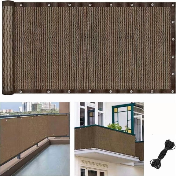 Sun Shade Cloth with Grommets,7*10Ft Pergola Shade Cover Canopy, Mesh Tarp Sun Screens for Patio, Outdoor, Garden, Backyard, Mocha