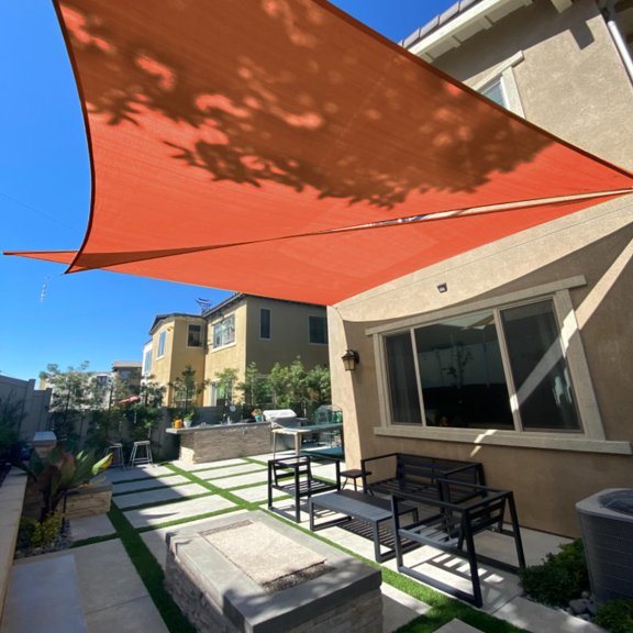 Sun Shade Sail 10' X Terra Red Triangle Cover Uv Block Permeable Sunshade Outdoor For Patio Backyard (we Make Custom Size)
