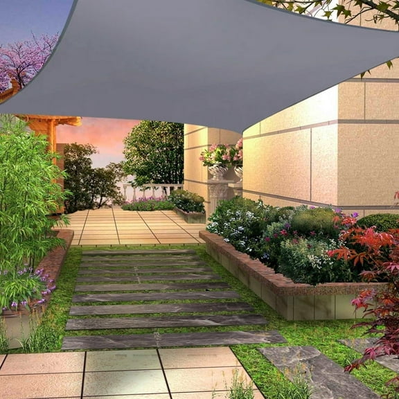 Sun Shade Sail 10'x10' Square UV Protection Outdoor Waterproof Shade Cover Permeable Shade Cloth for Patio Garden, Backyard, Deck, Car Port, Playground