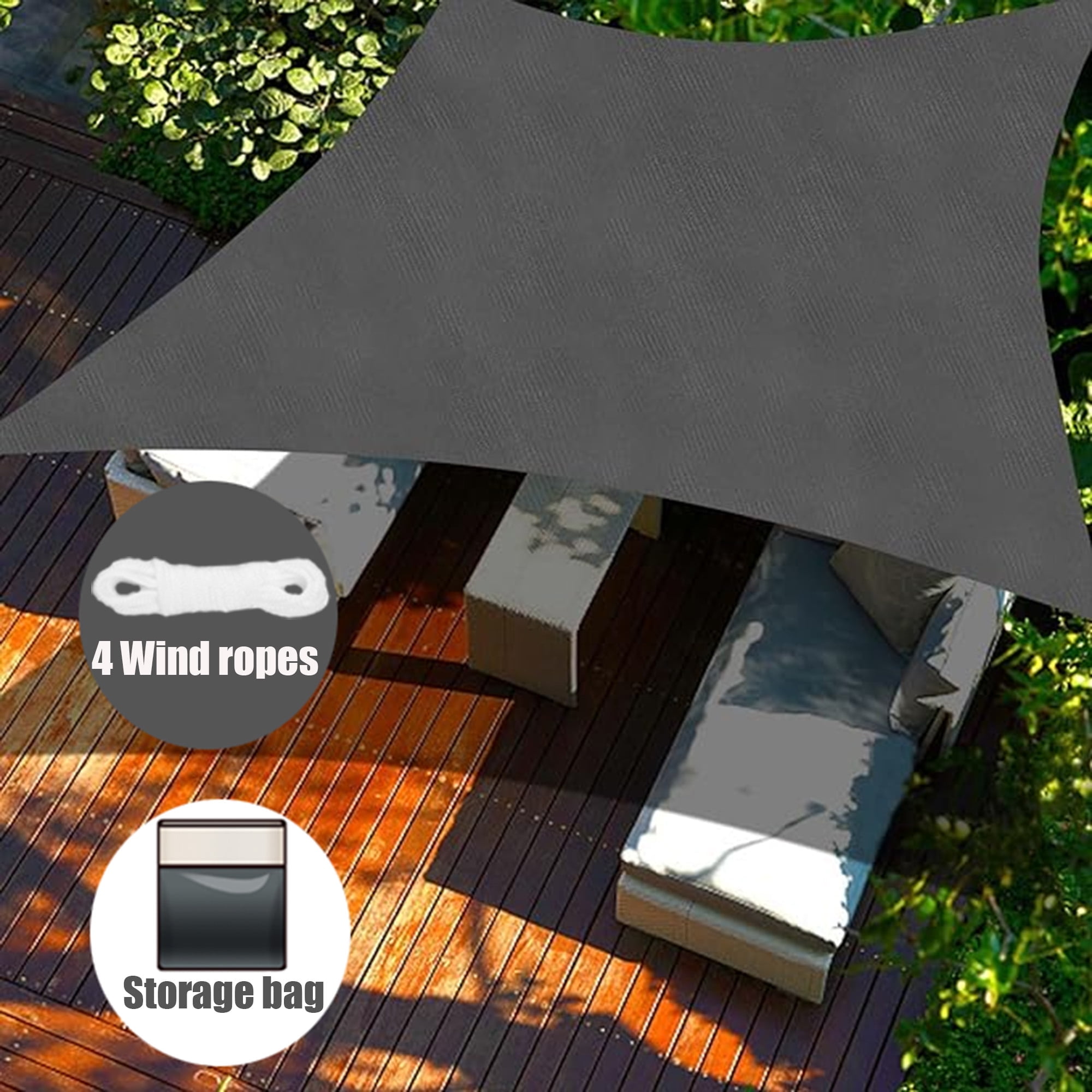 Gray 10' x 13' UV Protection Rectangular Sun Shade Sail