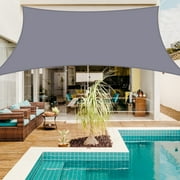 Sun Shade Sail 10'x13' Rectangular UV Protection Outdoor Shade Cover Rectangle Heavy Duty Permeable Backyard Shade Cloth for Patio Garden