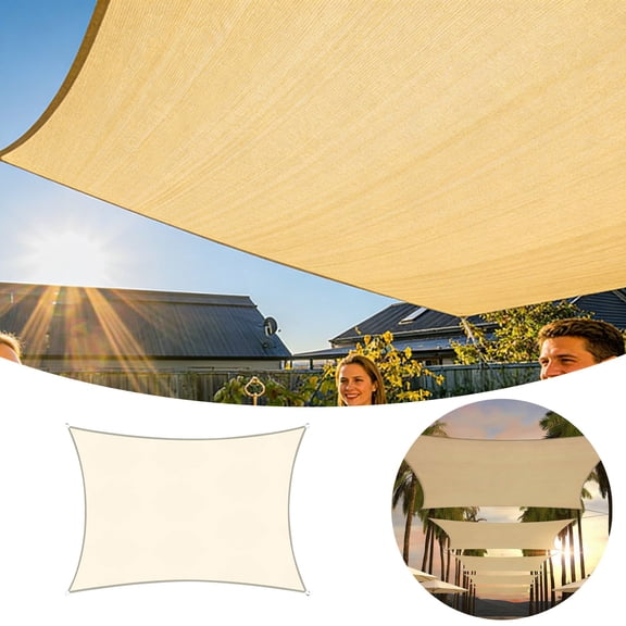 Sun Shade Sail,10x10 FT Heavy Duty UV Protection Beach Shade Canopy Wind Sail,Tear and Rust Resistant Patio sail Shade for Yard Deck Lawn Garden Rectangle Sunshade