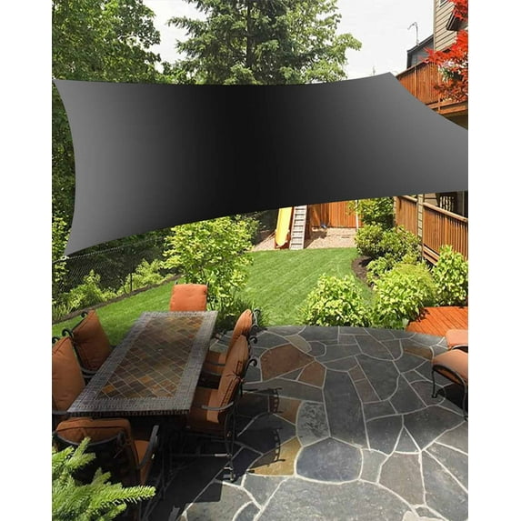 Sun Shade Sail 12x16Ft Black and Grey Gradient Uv Block Sunshade Canopy Outdoor Shade Cover Rectangle Shade Cloth For Patio Garden Yard Deck Pergola