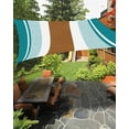 thumbnail image 1 of Sun Shade Sail 12x16Ft Boho Brown and Blue Striped Tribal Farmhouse Style Uv Block Sunshade Canopy Outdoor Shade Cover Rectangle Shade Cloth For Patio Garden Yard Deck Pergola, 1 of 6
