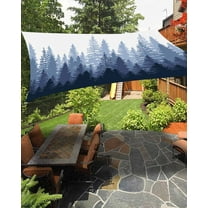 Sun Shade Sail 14x18Ft Forest Gradient Abstract Blue Purple Uv Block Sunshade Canopy Outdoor Shade Cover Rectangle Shade Cloth For Patio Garden Yard Deck Pergola