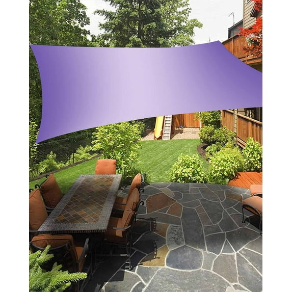 Sun Shade Sail 14x18Ft Ombre Abstract Gradient Violet Modern Art Uv Block Sunshade Canopy Outdoor Shade Cover Rectangle Shade Cloth For Patio Garden Yard Deck Pergola
