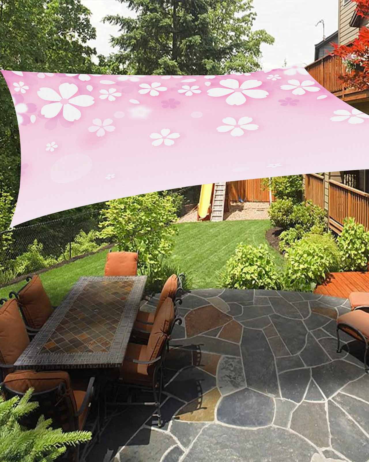 Sun Shade Sail 14x18Ft Spring Cherry Blossom Gradient Pink Silhouette ...