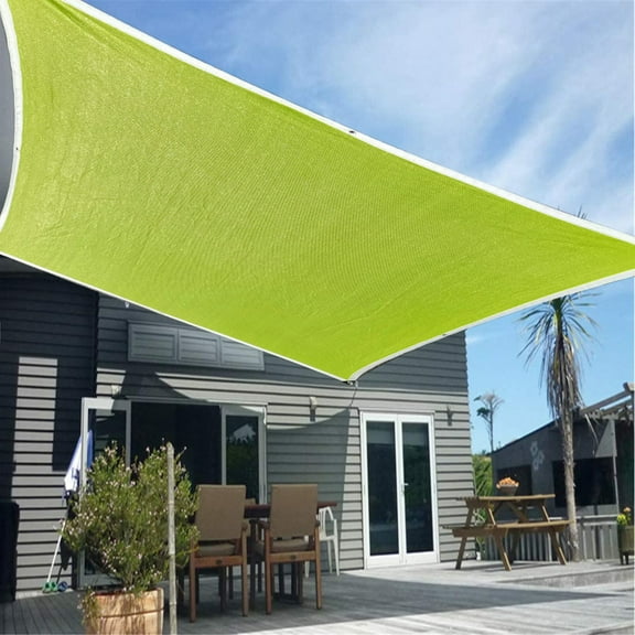 Sun Shade Sail 2x3m Rectangle Outdoor Patio Canopy - 95% UV Protection Light Green HDPE Fabric for Pool Garden Backyard
