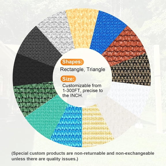 Sun Shade Sail,4'X8'Customized Mocha Rectangular Curved Edged Commercial Grade 185GSM Permeable Outdoor Shade Cloth for Deck, Backyard, Patio (Custom Sizes Made)$$Garden & Patio