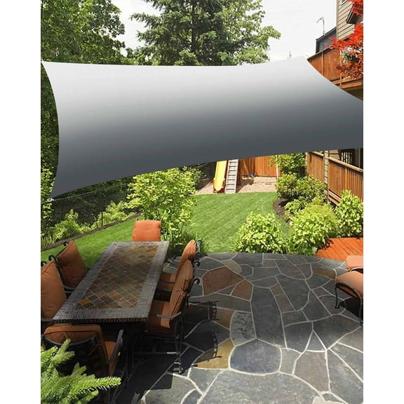 Sun Shade Sail 6.5x10Ft Gray Gradient Uv Block Sunshade Canopy Outdoor Shade Cover Rectangle Shade Cloth For Patio Garden Yard Deck Pergola