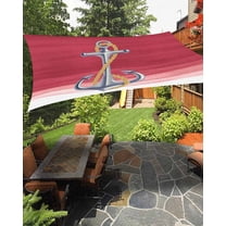 Sun Shade Sail 6.5x10Ft Watercolor Summer Ombre Caramel Claret Red Ocean Anchor Uv Block Sunshade Canopy Outdoor Shade Cover Rectangle Shade Cloth For Patio Garden Yard Deck Pergola