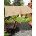 thumbnail image 1 of Sun Shade Sail 8'x10' Japanese Style Flowers Rectangle Sun Shade Sails Canopy Waterproof Solid Color Khaki Outdoor Sunshades Sand UV Block Cover Shades Cloth for Patio Backyard Garden Deck Porch, 1 of 9